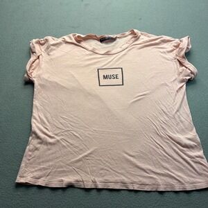 Rock Rose Classic Muse Graphic T-Shirt Womens Small Pink Short Sleeve Boxy Good